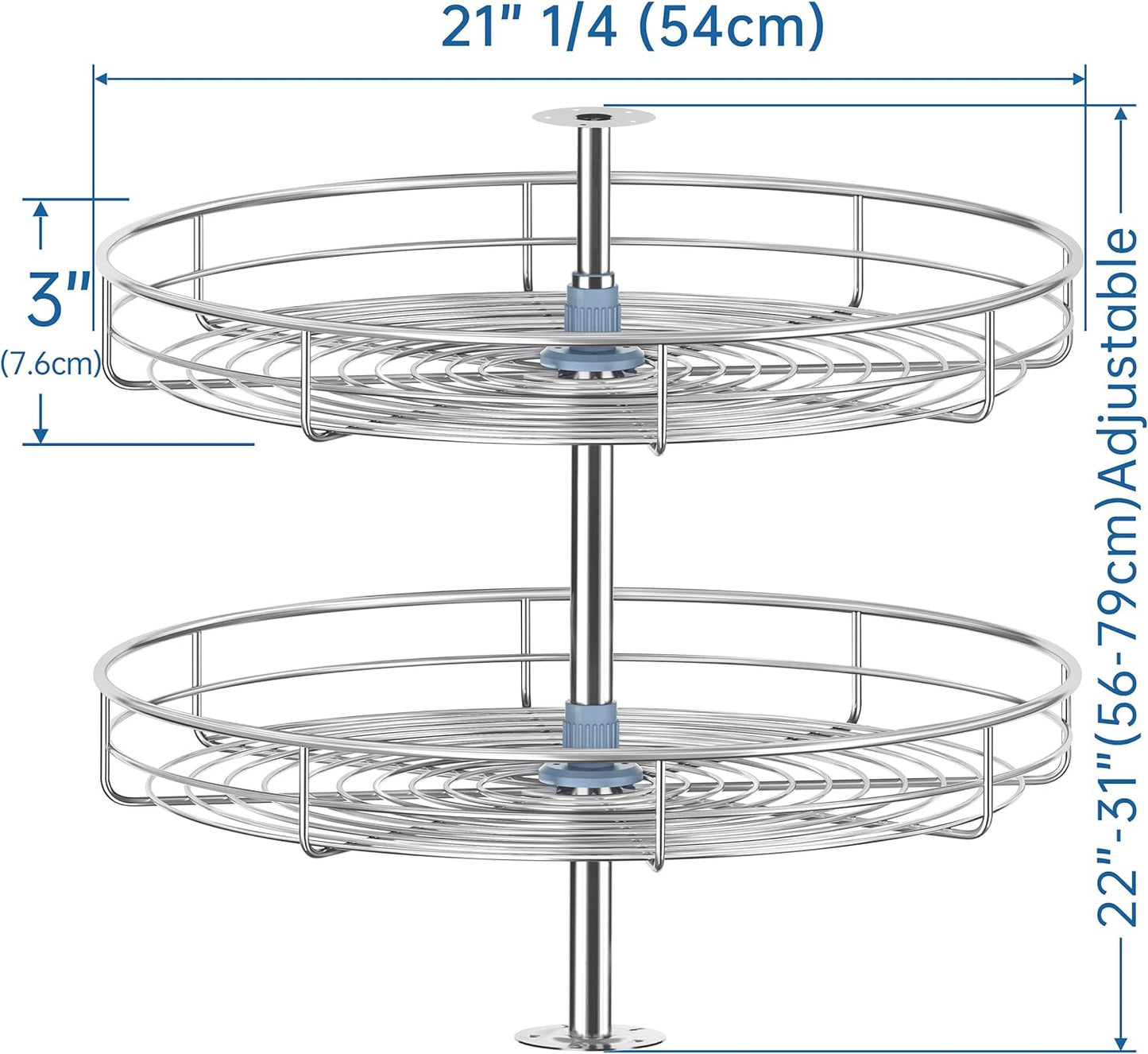 Lazy Susan Turntable for Cabinet - Corner Cabinet Organizer for Kitchen, Full Circle Corner Cabinet Lazy Susan Replacement Shelves Rotating Rack for Corner Base
