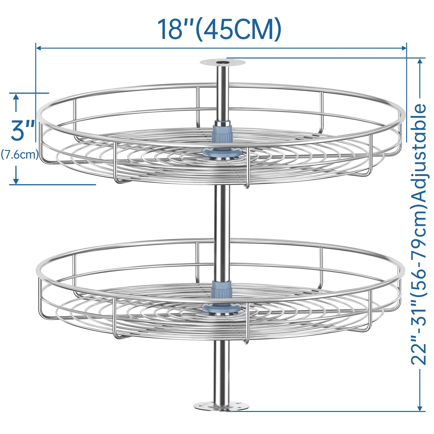 Lazy Susan Turntable for Cabinet - Corner Cabinet Organizer for Kitchen, Full Circle Corner Cabinet Lazy Susan Replacement Shelves Rotating Rack for Corner Base