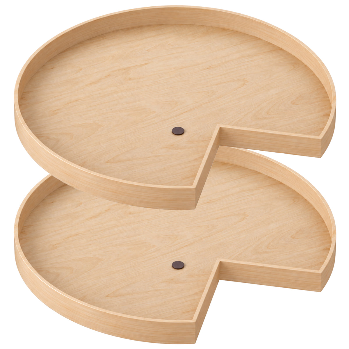 JOWBOOW 2 Pack 28" Wood Kidney-Shaped Lazy Susan Shelf for Corner Base Cabinet