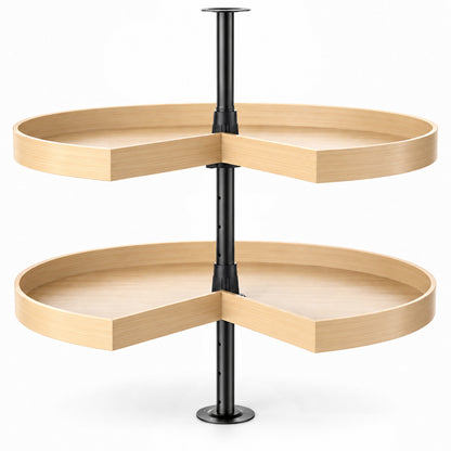 JOWBOOW 28" Wood Kidney Lazy Susan, Replacement Corner Cabinet Organizer