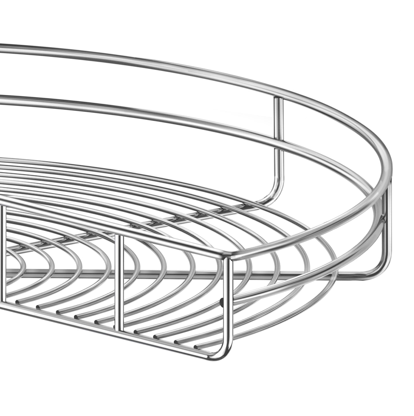 JOWBOOW 28"/ 24"/32"Corner Cabinet Lazy Susan Turntable, 270° Adjustable Height Chrome Replacement Shelves for Kitchen Corner Cabinet