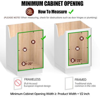 JOWBOOW 2-Tier Pull Out Cabinet Organizer, Pull Out Shelves and Drawer for Kitchen Pantry Storage Basket, Heavy-Duty Metal Sliding Shelf, Chrome Finish