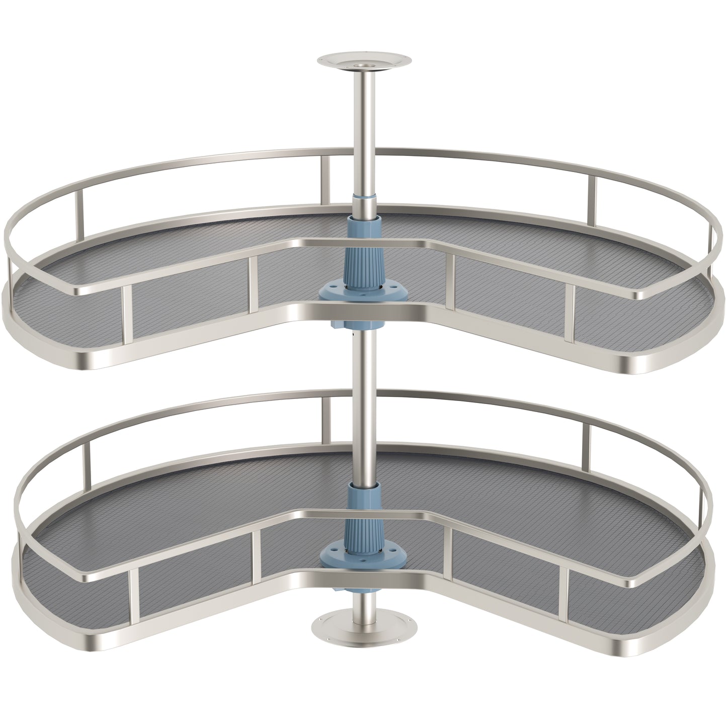 JOWBOOW 28" Kidney Corner Cabinet Lazy Susan Turntable, 270° Height Adjustable Replacement Shelves for Kitchen Corner Cabinet (Cannot be Door-Mounted)