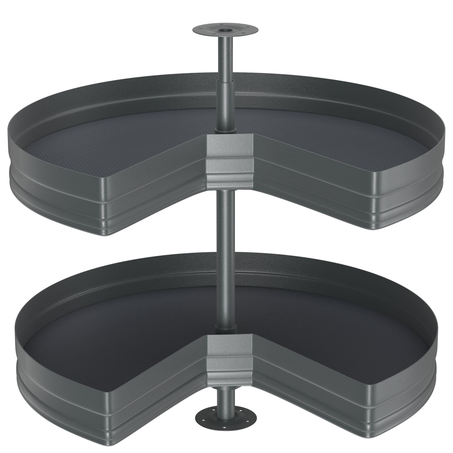 JOWBOOW 28" Kidney Lazy Susan for Cabinet, 270° Height Adjustable Replacement Shelves for Kitchen Corner Cabinet(Cannot be Door-Mounted)