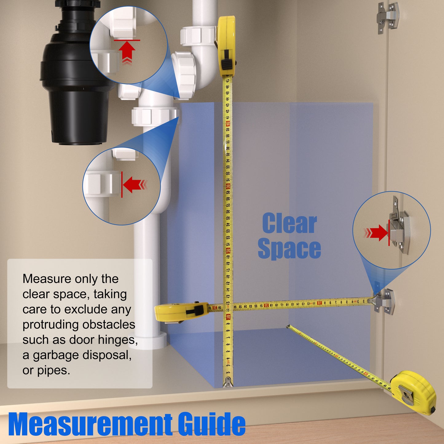 JOWBOOW Pull Out Trash Can Under Cabinet, Adjustable Cabinet Trash Can Pull Out Kit Under Sink Slide Out Shelf(Bin Not Included), Fits Min. 12" Opening Cabinet