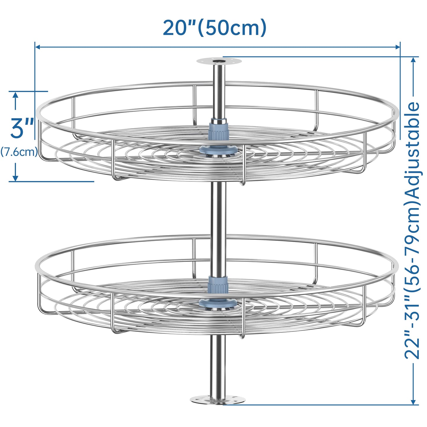 Lazy Susan Turntable for Cabinet - Corner Cabinet Organizer for Kitchen, Full Circle Corner Cabinet Lazy Susan Replacement Shelves Rotating Rack for Corner Base