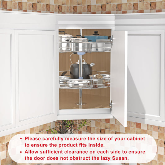 Lazy Susan Turntable for Cabinet - Corner Cabinet Organizer for Kitchen, Full Circle Corner Cabinet Lazy Susan Replacement Shelves Rotating Rack for Corner Base
